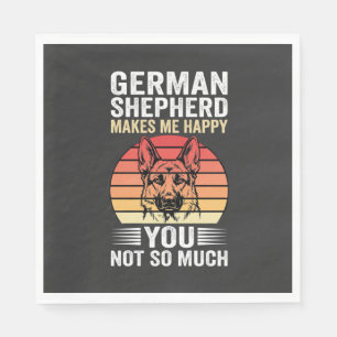 German Shepherd Dog Lover Funny Retro Napkin