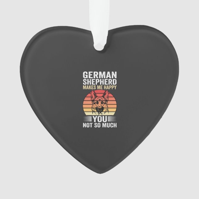 German Shepherd Dog Lover Funny Retro Ornament (Front)