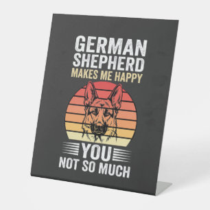 German Shepherd Dog Lover Funny Retro Pedestal Sign