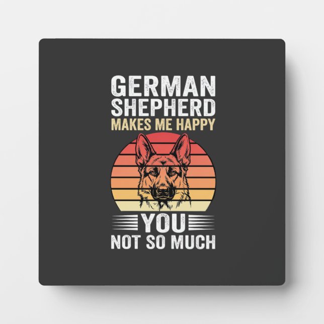 German Shepherd Dog Lover Funny Retro Plaque (Front)