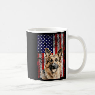 German Shepherd Dog Lover US Flag 4th of July Coffee Mug