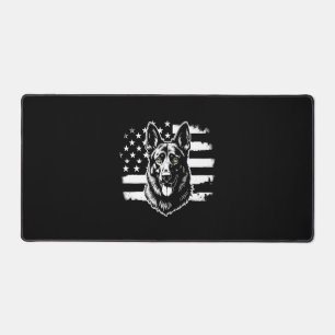 German Shepherd Dog Lover USA American Flag 4th Desk Mat