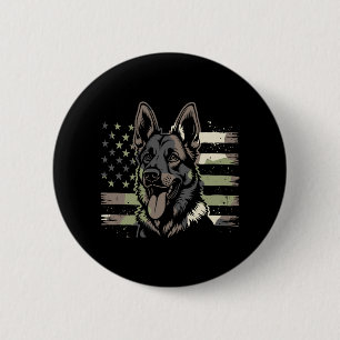 German Shepherd Dog Lover USA American Flag 4th Of 6 Cm Round Badge