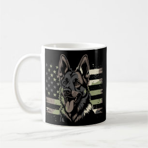 German Shepherd Dog Lover USA American Flag 4th Of Coffee Mug