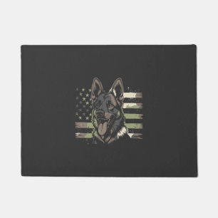 German Shepherd Dog Lover USA American Flag 4th Of Doormat
