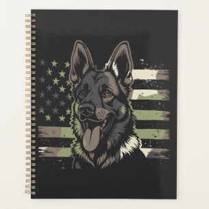 German Shepherd Dog Lover USA American Flag 4th Of Planner