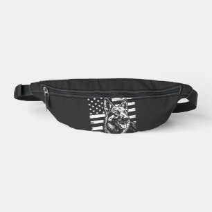 German Shepherd Dog Lover USA American Flag Bum Bags