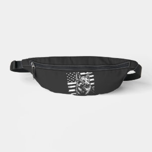 German Shepherd Dog Lover USA American Flag Bum Bags