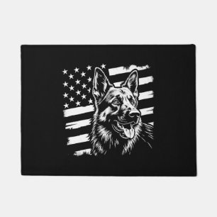 German Shepherd Dog Lover USA American Flag Doormat