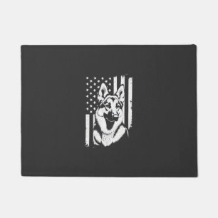 German Shepherd Dog Lover USA American Flag Doormat