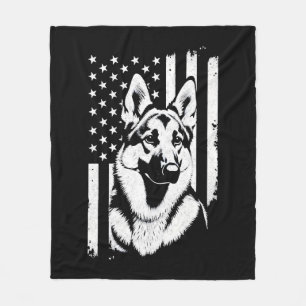German Shepherd Dog Lover USA American Flag   Fleece Blanket