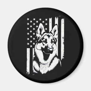 German Shepherd Dog Lover USA American Flag Magnet