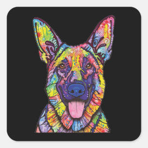 German Shepherd Dog Lovers Square Sticker
