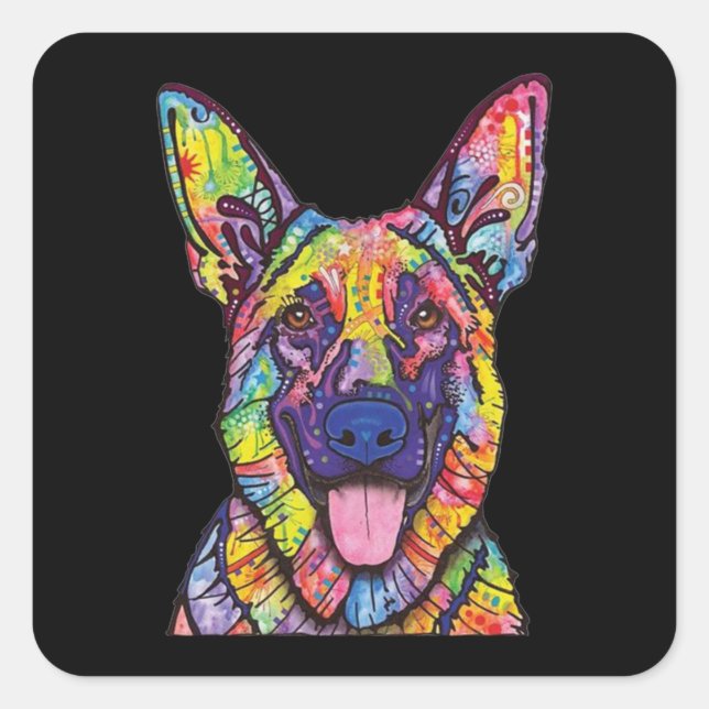 German Shepherd Dog Lovers Square Sticker (Front)