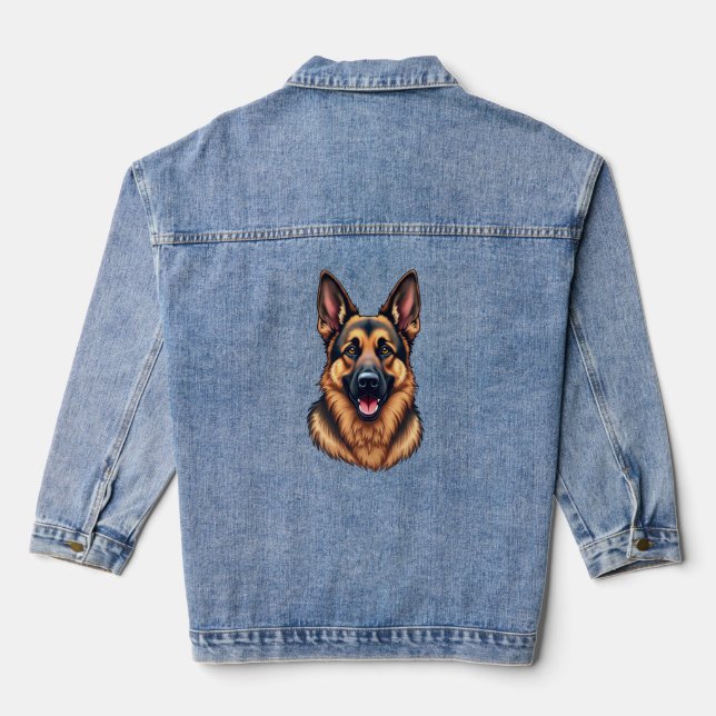 German Shepherd Dog – Loyal & Intelligent Dog Love Denim Jacket (Back)