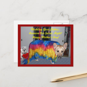 German Shepherd Dog Modelling Mother's Day Postcard
