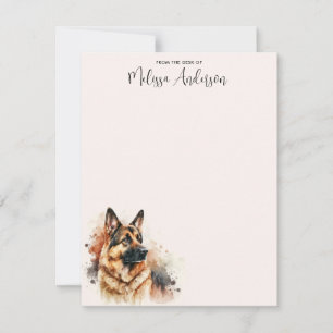 German Shepherd Dog Modern Watercolor Puppy  Card