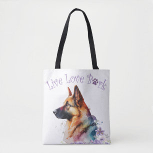 German Shepherd Dog Mum Floral Tote Bag