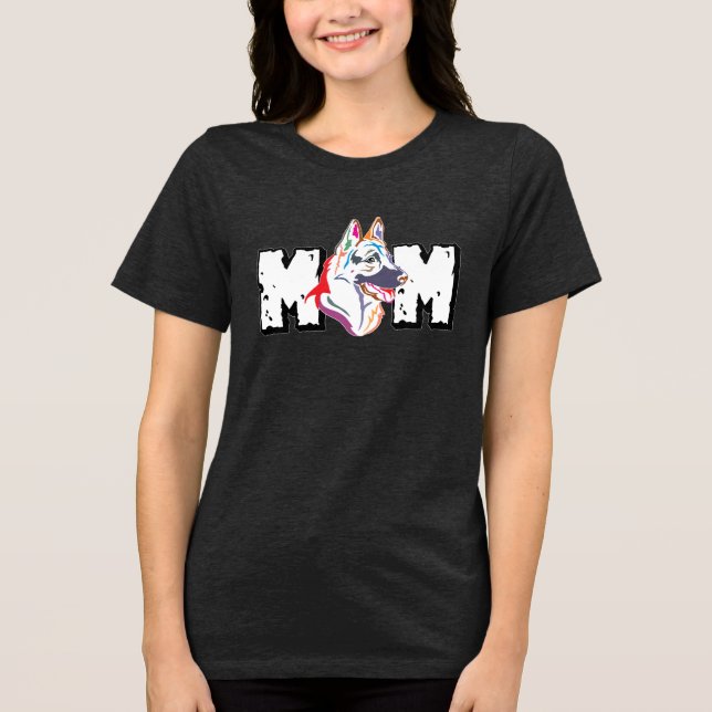 German Shepherd Dog Mum Tri-Blend Shirt (Front)