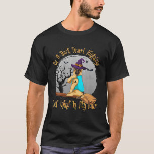 German Shepherd Dog On A Dark Desert Highway-Cool T-Shirt