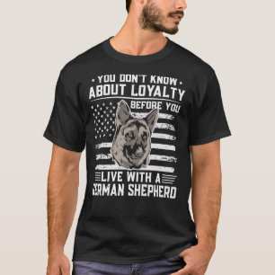 German Shepherd Dog Owner Loyalty American Flag T-Shirt