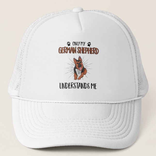German Shepherd Dog Owner Police Dog Trucker Hat (Front)