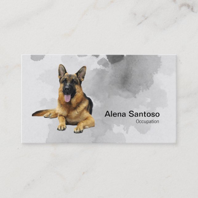German Shepherd Dog Painting Business Card (Front)