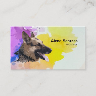 German Shepherd Dog Painting Business Card