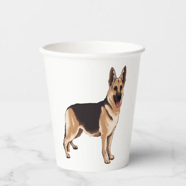 German shepherd dog  paper cups (Front)