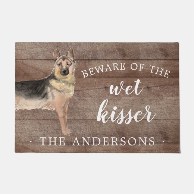 German Shepherd Dog Personalised Door Mat (Front)