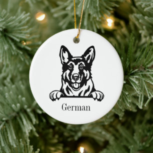 German Shepherd dog Personalised Pet Ornament, Cu  Ceramic Ornament