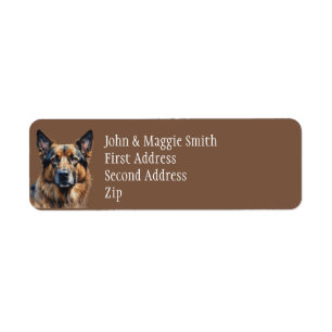 German Shepherd Dog Pet Name Label Return Address Label
