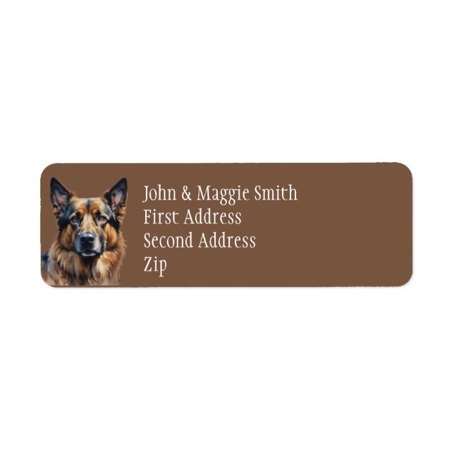 German Shepherd Dog Pet Name Label Return Address Label (Front)