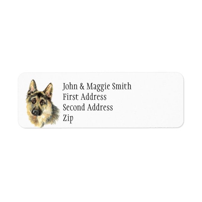 German Shepherd Dog Pet Name Label Return Address Label (Front)