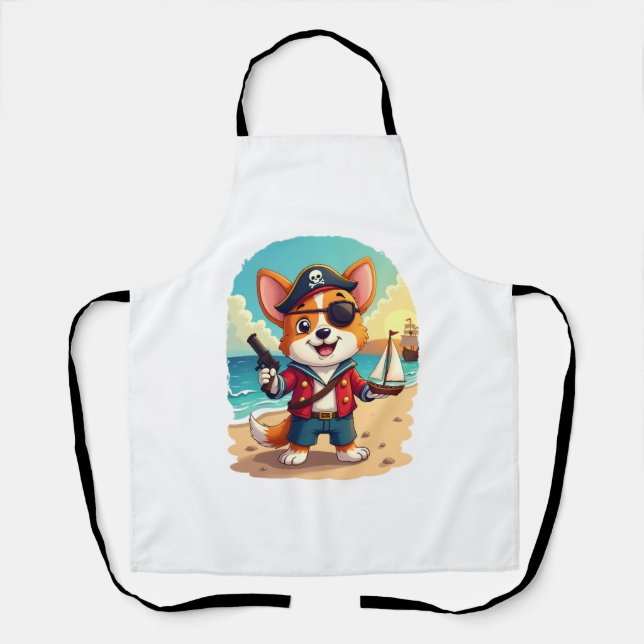 German Shepherd Dog Pirate Apron (Front)