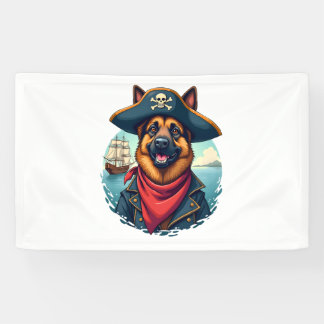 German Shepherd Dog Pirate  Banner
