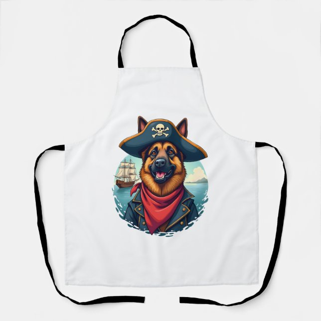 German Shepherd Dog Pirate Copy Apron (Front)