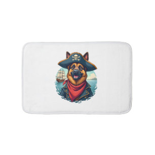 German Shepherd Dog Pirate Copy Bath Mat
