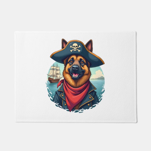 German Shepherd Dog Pirate Copy Doormat (Front)