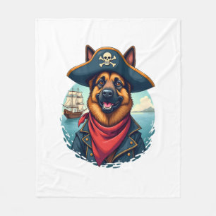 German Shepherd Dog Pirate Copy Fleece Blanket