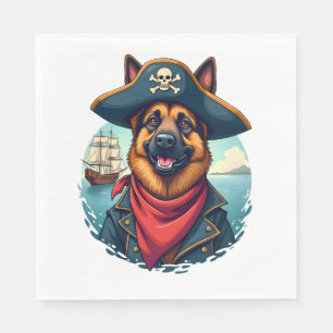 German Shepherd Dog Pirate Copy Napkin