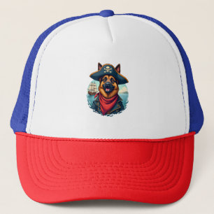 German Shepherd Dog Pirate Copy Trucker Hat
