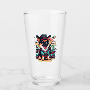 German Shepherd Dog Pirate Glass
