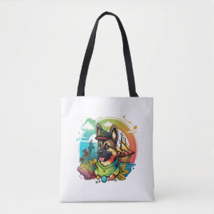 German Shepherd Dog Pirate Tote Bag