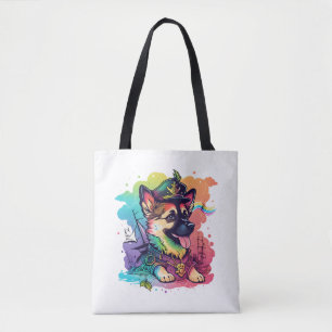 German Shepherd Dog Pirate Tote Bag