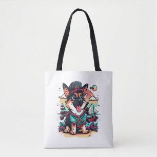 German Shepherd Dog Pirate Tote Bag