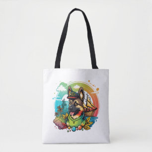 German Shepherd Dog Pirate  Tote Bag