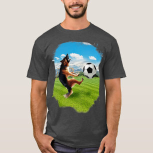 German Shepherd Dog Playing Soccer T-Shirt