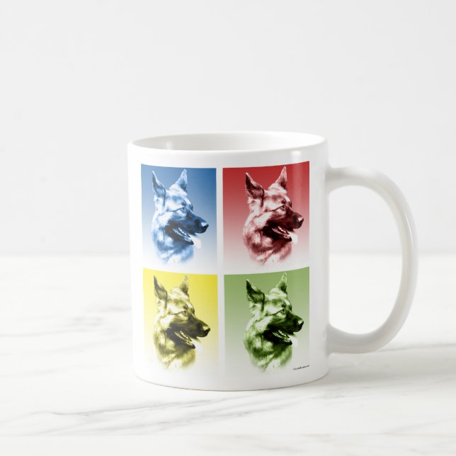 German Shepherd Dog Pop Art Coffee Mug (Right)