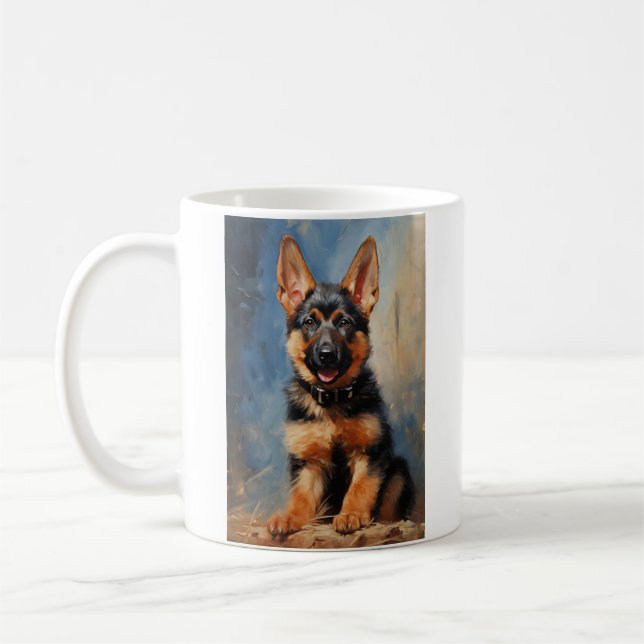 German Shepherd dog puppy Coffee Mug (Left)